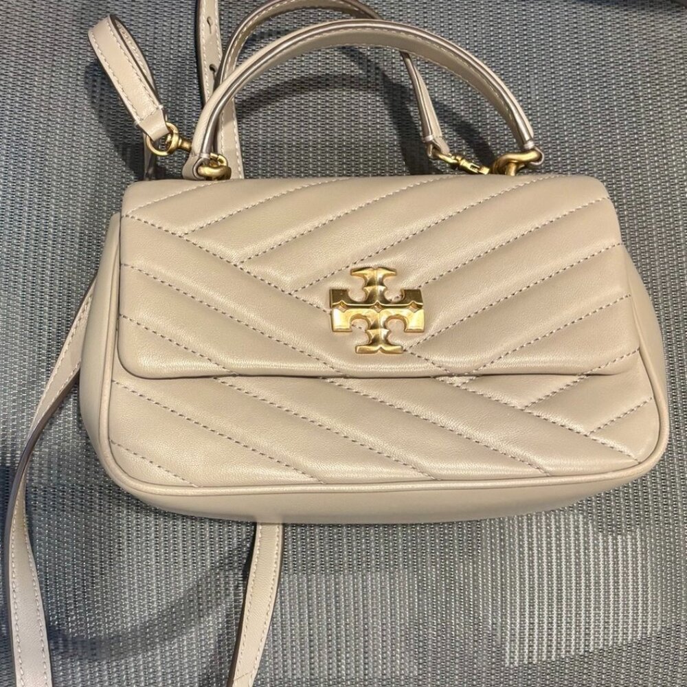 Tory Burch Kira Chevron Top-Handle Bag - Gray Heron #154718